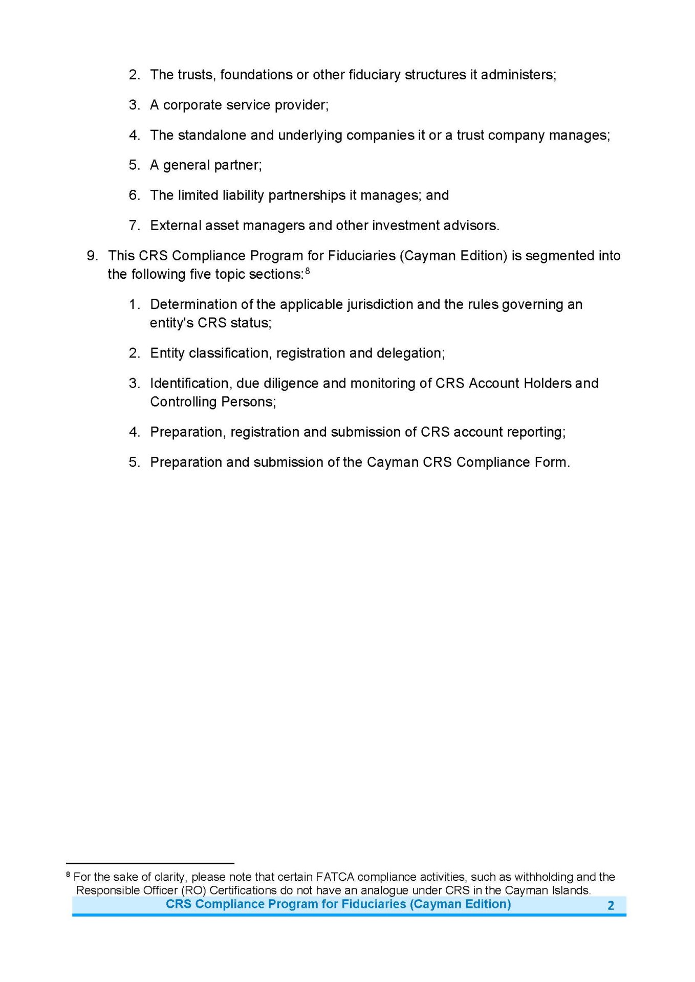 A CRS Compliance Program for Fiduciaries (Cayman Edition)