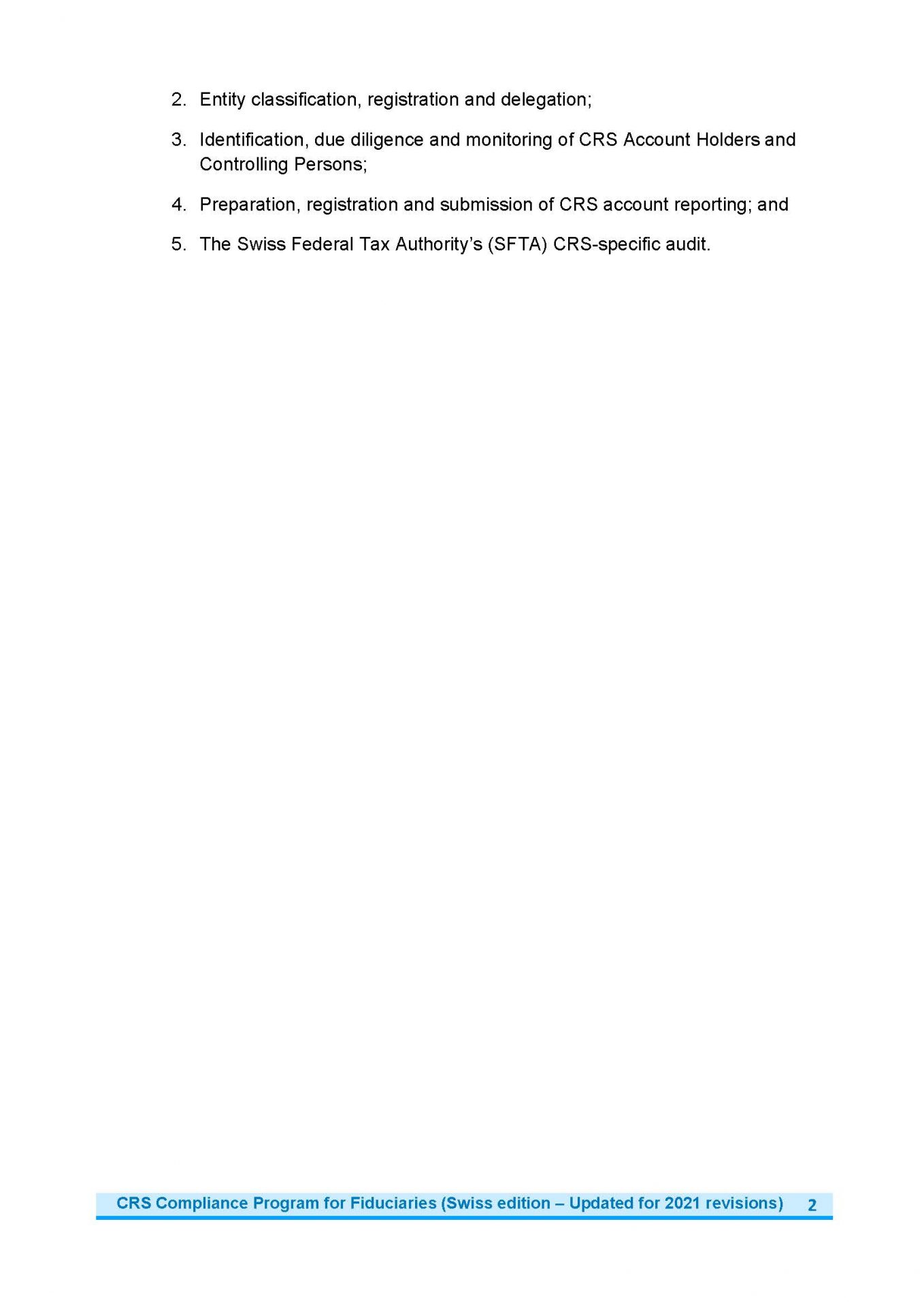 A CRS Compliance Program for Fiduciaries (Swiss Edition)